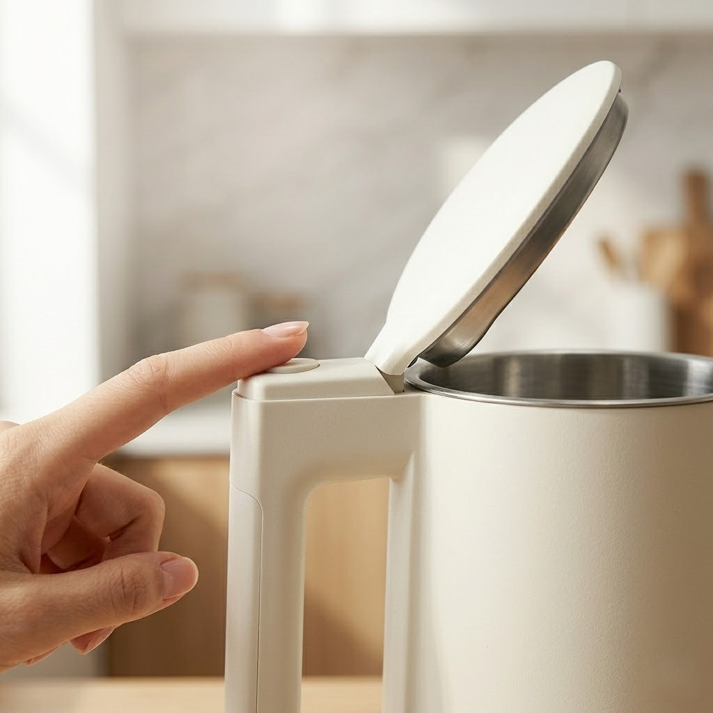 SarniePro Premium Double-Wall Electric Kettle – 1.7L Matte White, Stay-Cool Exterior, Fast & Quiet Boiling, Auto-Off & Boil-Dry Protection for Modern Kitchens