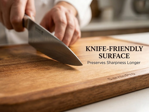 SarniePro Premium FSC-Certified Acacia Wood Cutting Board – Thick, Knife-Friendly & Naturally Finished with Beeswax