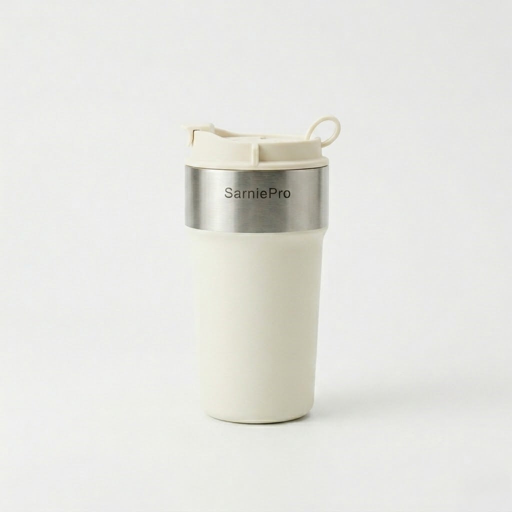 SarniePro Ceramic-Lined – 316 Stainless Steel Vacuum Insulated Coffee & Tea Cup with Leakproof Lid
